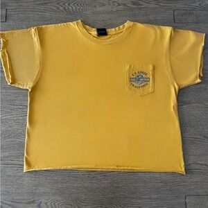 Vintage 2000s Harley-Davidson “High Desert” Mustard Pocket Tee Cropped Top Y2K